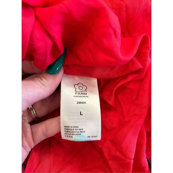 NWT farm rio mixed fruits ocean tiered sleeveless ruffle maxi dress large - Picture 8 of 10